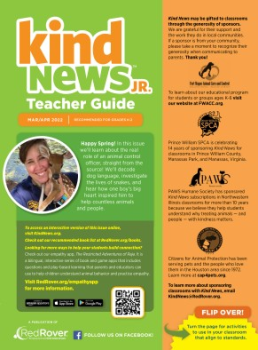 Kind News Jr. Teacher Guide Cover March April 2022